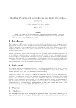 Blocktix: Decentralized Event Hosting and Ticket Distribution Network