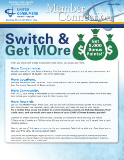 Get 5000 Bonus Points! - United Consumers Credit Union