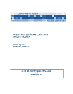 agricultural sector and competition policy in colombia serie