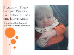 Planning For a Bright Future By Planning for the Inevitable