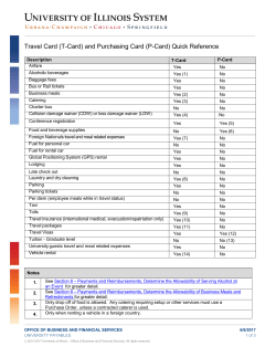 T-Card and P-Card Quick Reference