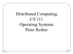 Introduction CS 111 On-Line MS Program Operating Systems Peter
