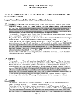 Rules - Green Country Youth Basketball