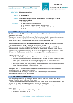 - Food Security Cluster