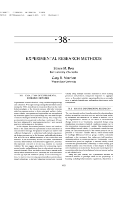 experimental research methods - Association for Educational