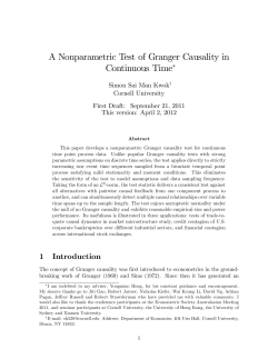A Nonparametric Test of Granger Causality in Continuous Time"