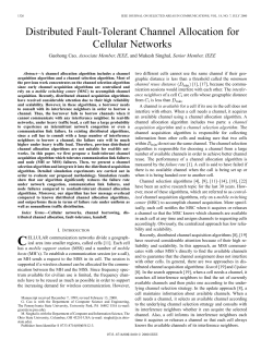 Distributed fault-tolerant channel allocation for cellular networks
