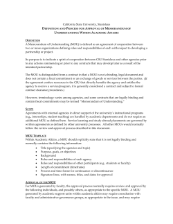 MOU - California State University Stanislaus