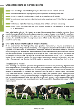 Grass Reseeding to increase profits
