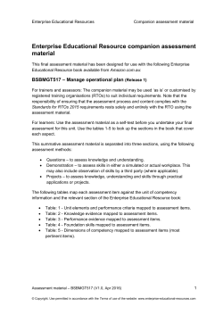 BSBMGT517 &ndash; Manage operational plan (Release 1)