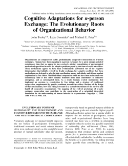 Cognitive adaptations for n-person exchange