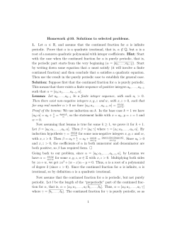 Homework #10. Solutions to selected problems. 1. Let &alpha;