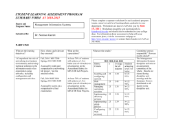 Student Learning Assessment Program