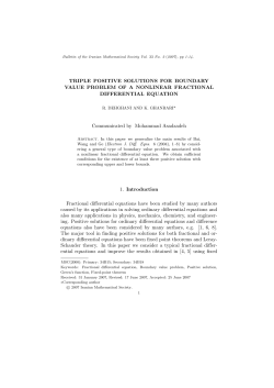 TRIPLE POSITIVE SOLUTIONS FOR BOUNDARY VALUE