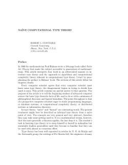 NA&Iuml;VE COMPUTATIONAL TYPE THEORY Cornell University