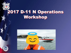 2017 Workshop - USCGAUX D11NR Operations