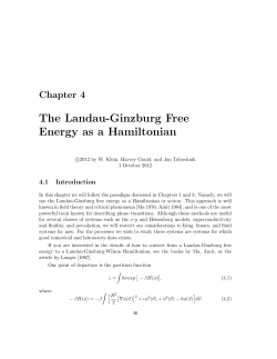 The Landau-Ginzburg Free Energy as a Hamiltonian