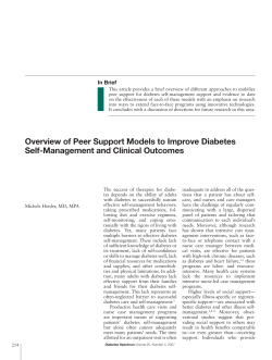 Overview of Peer Support Models to Improve Diabetes Self