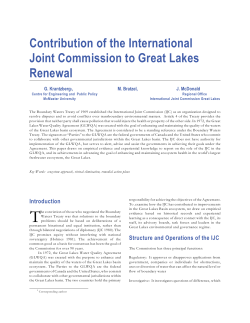 Contribution of the International Joint Commission to Great Lakes
