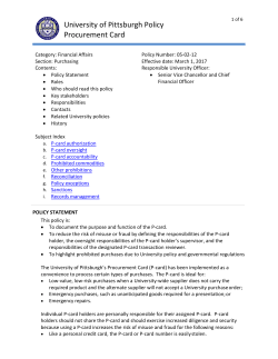 P-card policy - CFO - University of Pittsburgh