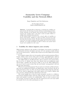Anonymity Loves Company: Usability and the Network Effect