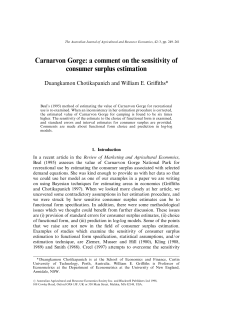 Carnarvon Gorge: a comment on the sensitivity of consumer surplus