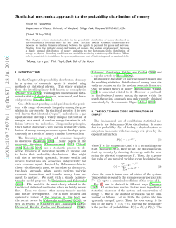 Statistical mechanics approach to the probability distribution of money