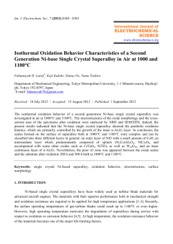 Isothermal Oxidation Behavior Characteristics of a Second