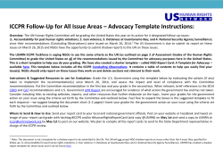ICCPR Follow-Up for All Issue Areas * Advocacy Template Instructions