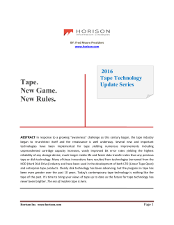 Tape. New Game. New Rules. - Horison Information Strategies