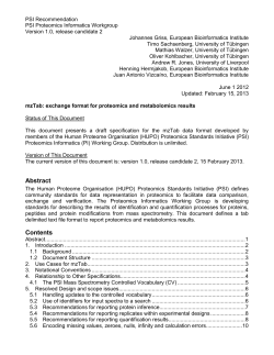 mzTab specification document - HUPO Proteomics Standards Initiative