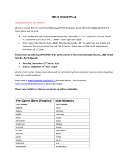 Pre-Game Skate (Practice) Ticket Winners