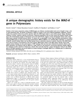 A unique demographic history exists for the MAO-A gene in