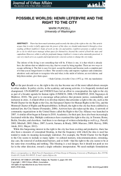possible worlds: henri lefebvre and the right to the city