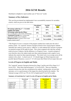 2016 GCSE Results - Marshland High School