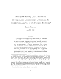 Employer Screening Costs, Recruiting Strategies, and Labor Market