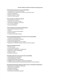 Institutional Student learning Outcomes document