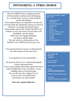 Sponsorship Form - Totara Park Riding for the Disabled