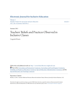 Teachers` Beliefs and Practices Observed in