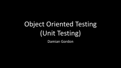 Unit Testing - Damian Gordon