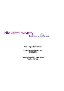 Patient experience survey and action plan 2014