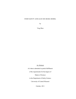 FOOD SAFETY AND LEAN SIX SIGMA MODEL by Ying Zhen An