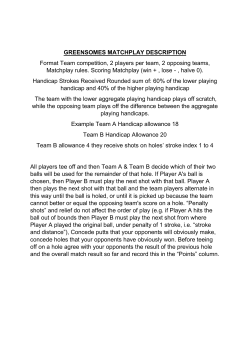 GREENSOMES MATCHPLAY DESCRIPTION Format Team
