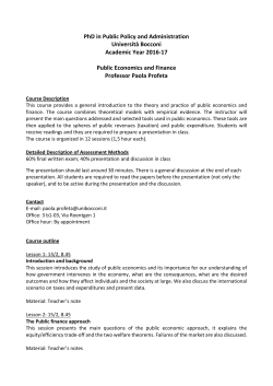PhD in Public Policy and Administration Universit&agrave; Bocconi