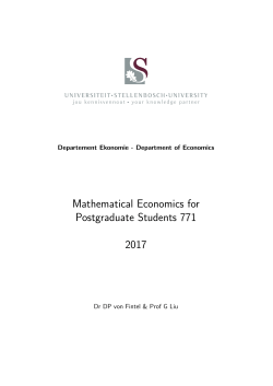 Mathematical Economics for Postgraduate Students 771 2017