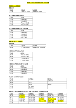 PAREL VALLEI VS SOMERSET COLLEGE FRIDAY 14 AUGUST