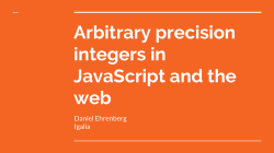 Arbitrary precision integers in JavaScript and the web