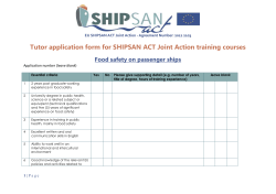 Tutor application form for SHIPSAN ACT Joint Aciton training course