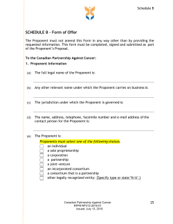 RFP No. RP313-2016-01 – Schedules B, C, D, E