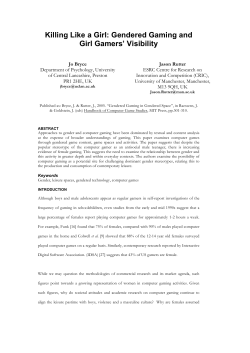 Gendered Gaming and Girl Gamers` Visibility